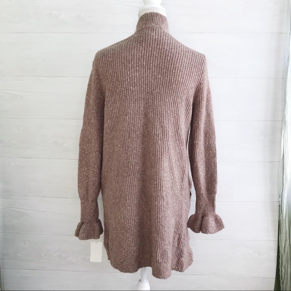 {Hinge.} Brown taupe heather drape cardigan, S - Picture 5 of 7
